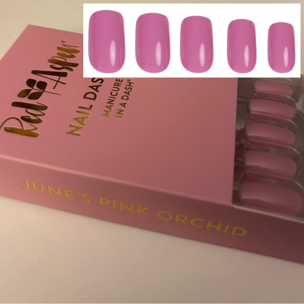 NEW Red Aspen Press On Nail Dashe medium square