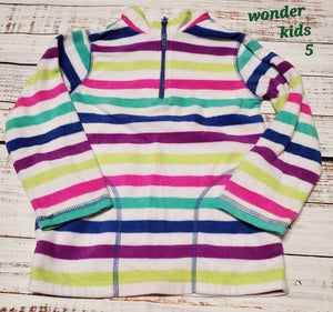 wonder kids - half zip stripped sweater - size 5/5T