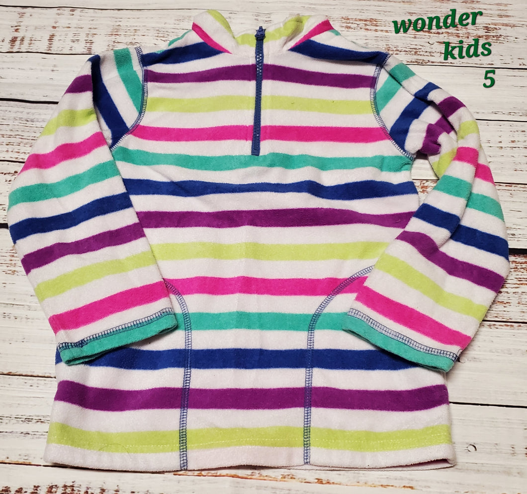 wonder kids - half zip stripped sweater - size 5/5T