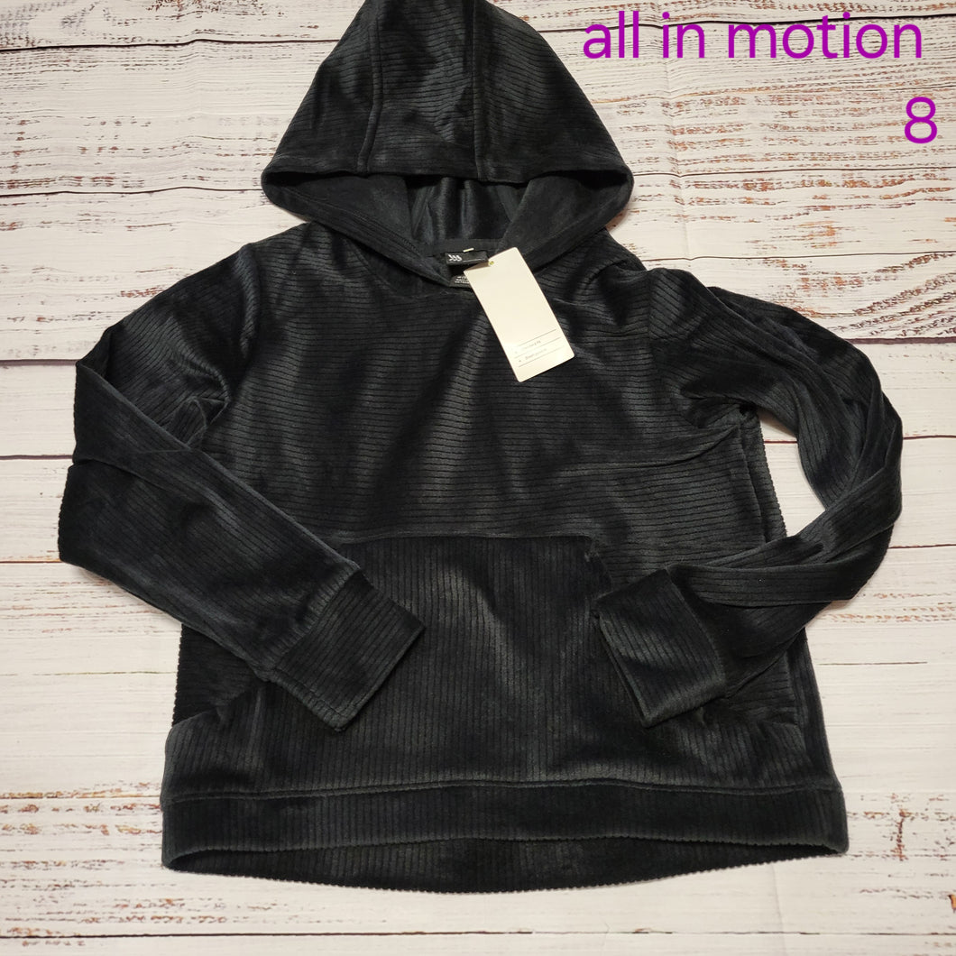 new - all in motion black hoodie - size 8