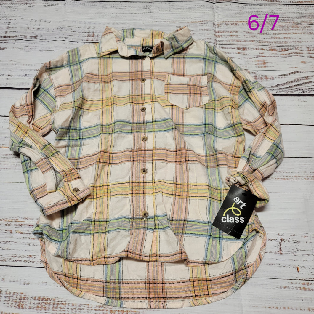 new - art class pastel button down - size 6