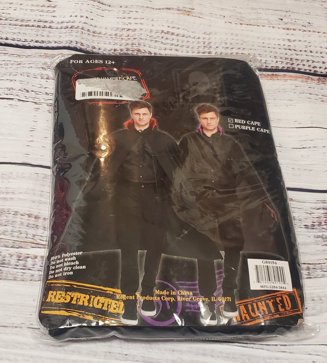 new - adult cape red collar