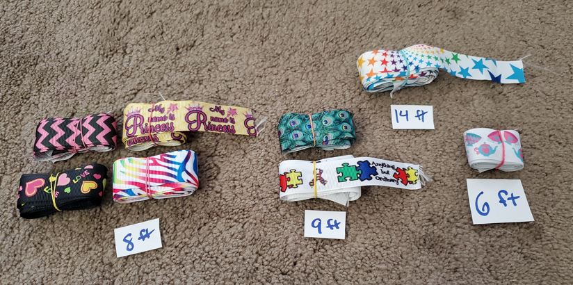 Rolls of ribbons 6-14 ft