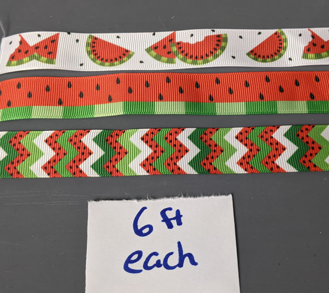 3 watermellon ribbon 6 feet each