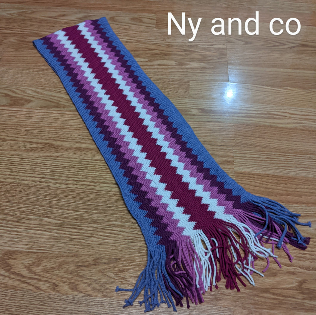 NY and Co purple knit scarf