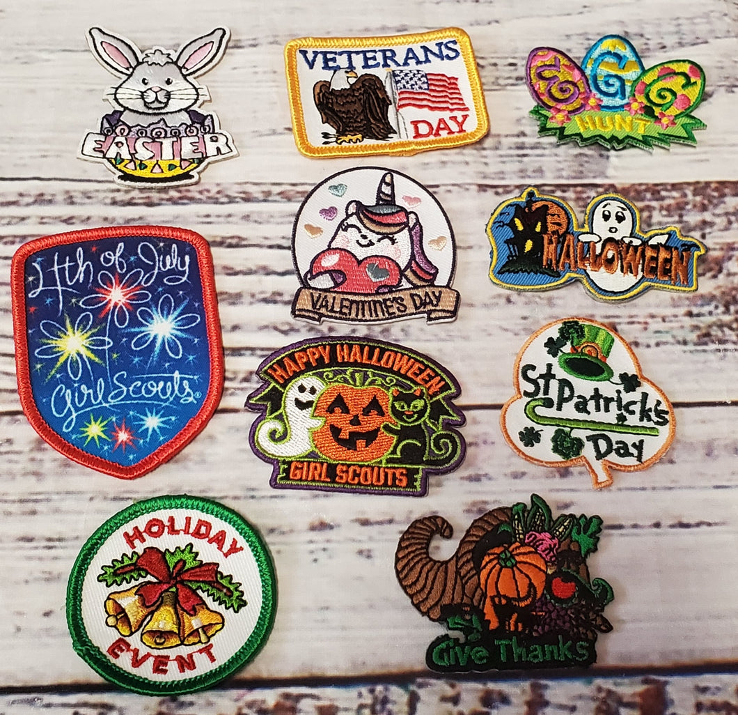 girl scout fun patches holidays