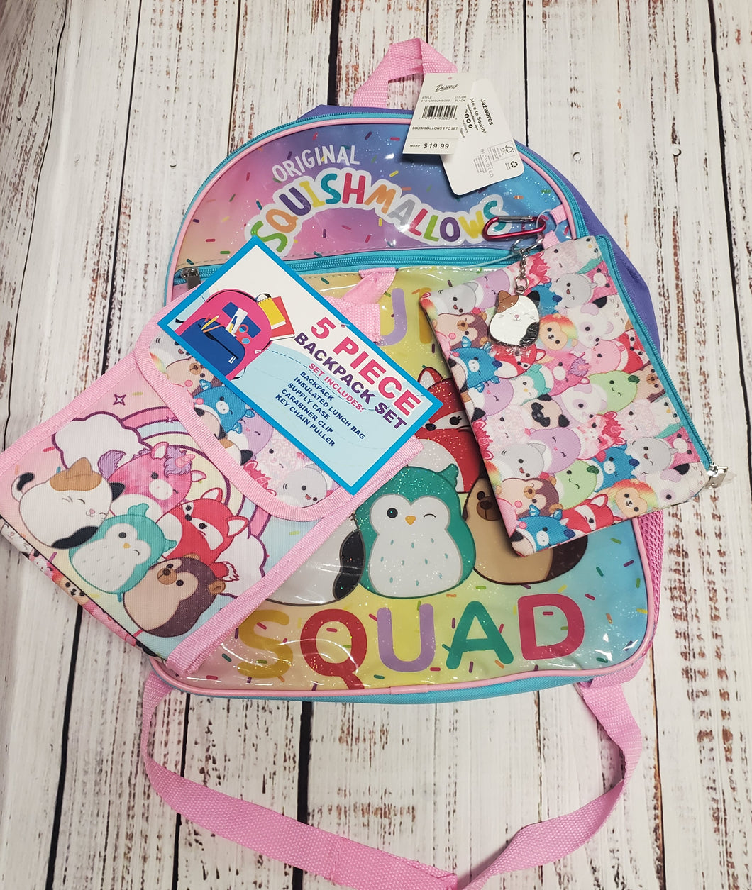 new - squishmallows backpack set