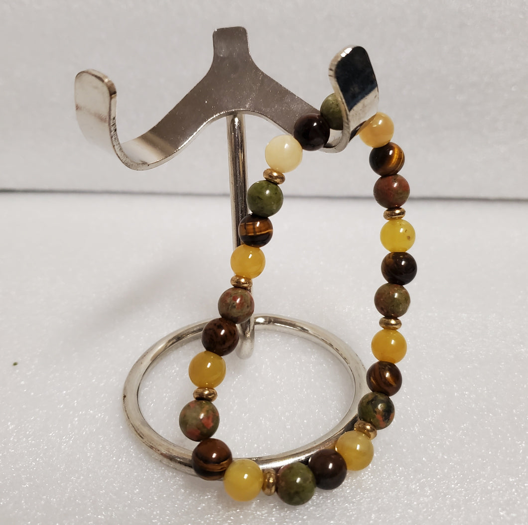gemstone bracelet brown/yellow