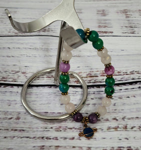 new - gemstone bracelet purple,blue,green