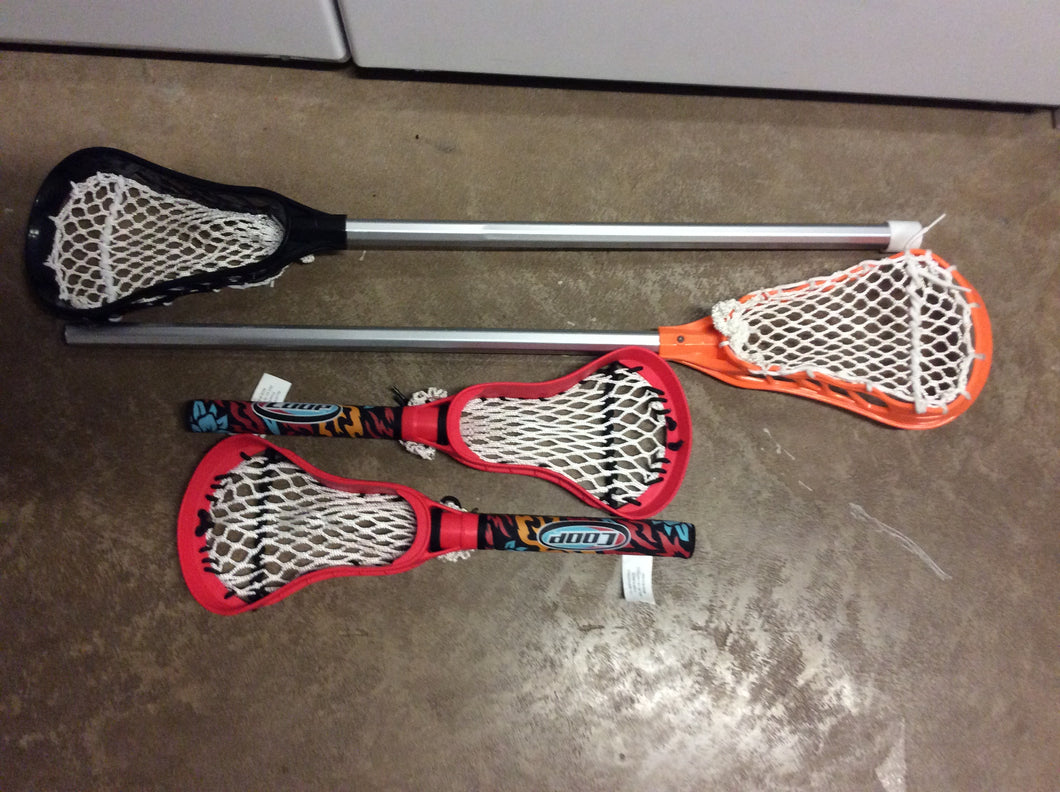 2 small lacrosse sticks & 2 small nets
