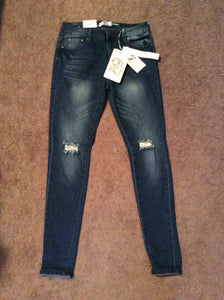 NEW stretch jeans Frayed knees - size Junior 11