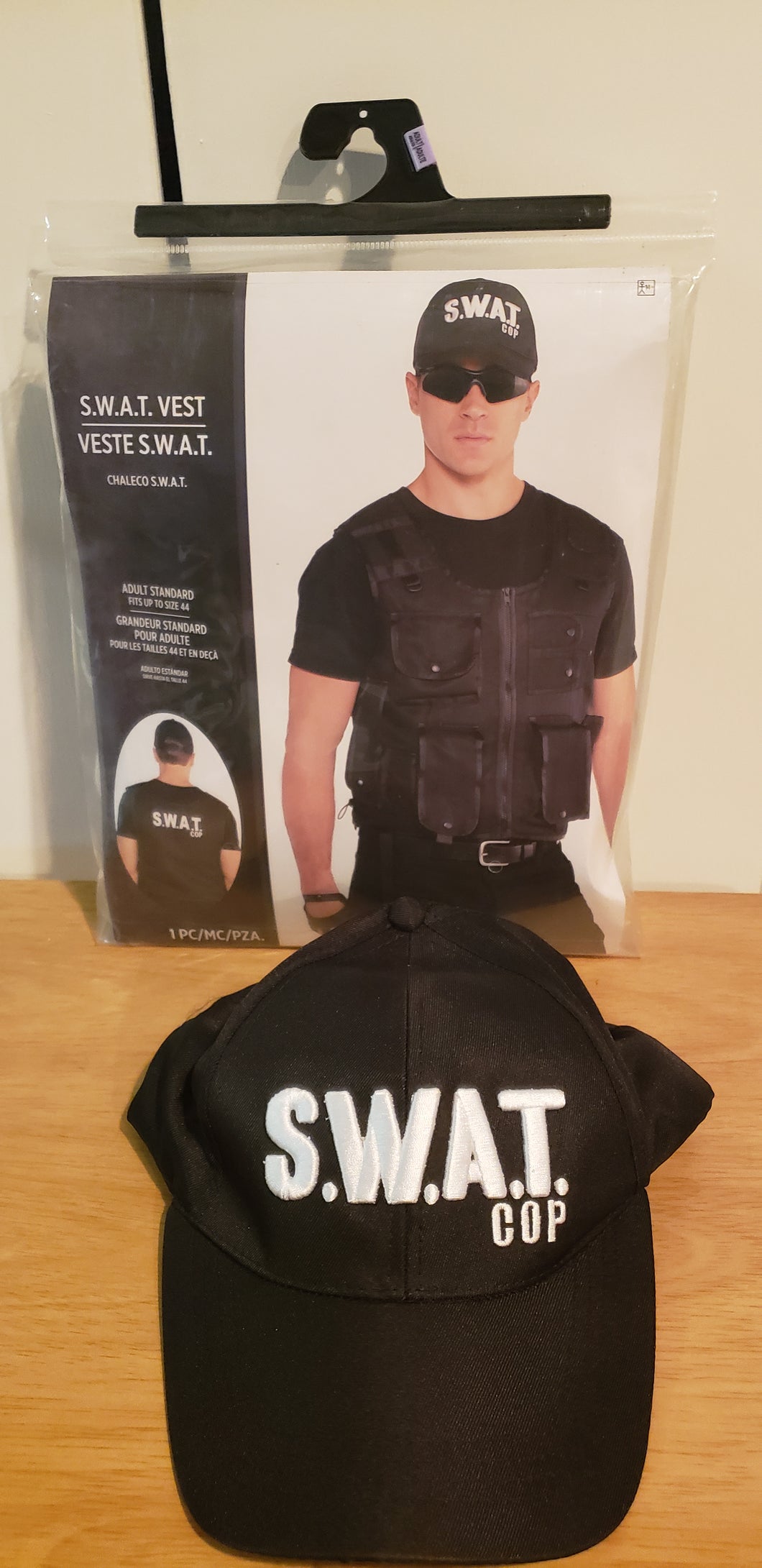 SWAT vest & hat Costume ADULT