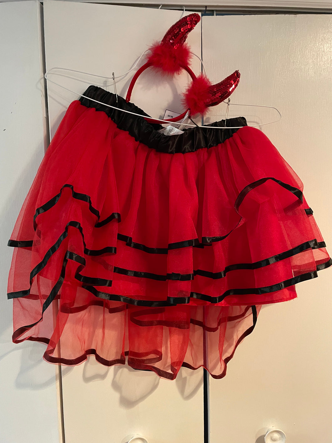 Red Devil Tutu & Headband -2pc - size Large