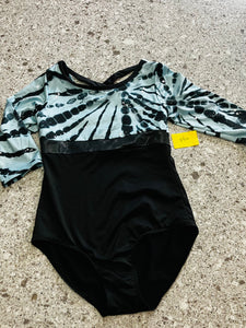 JUSTICE 3/4 SLEEVE LEOTARD - BLACK / BLUE - size 12