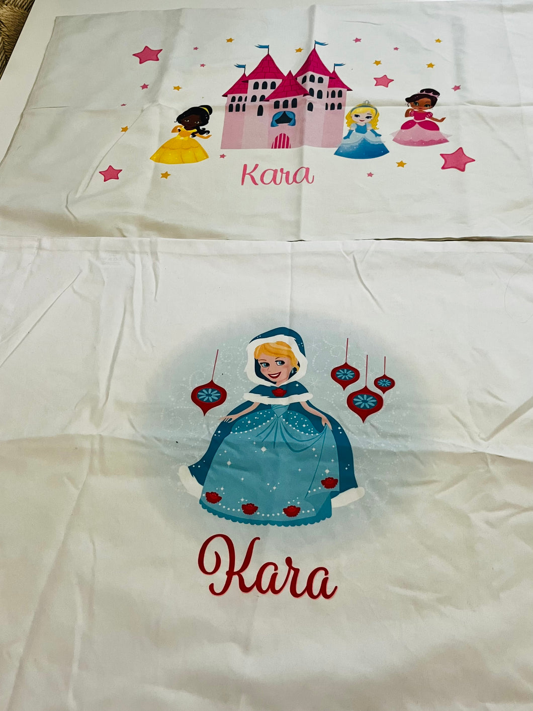 *KARA* PILLOWCASES (2) PRINCESSES - size Twin