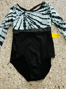 JUSTICE 3/4 SLEEVE LEOTARD - BLACK / BLUE - size 16