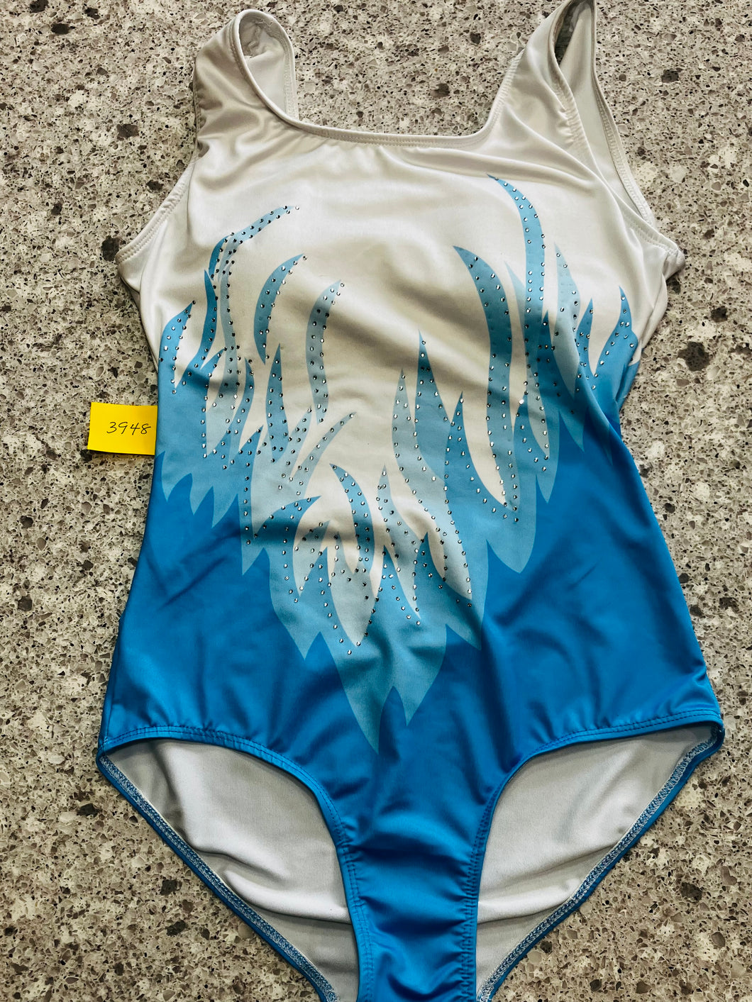 BLUE & WHITE LEOTARD PADDED - LADIES SMALL - size Small